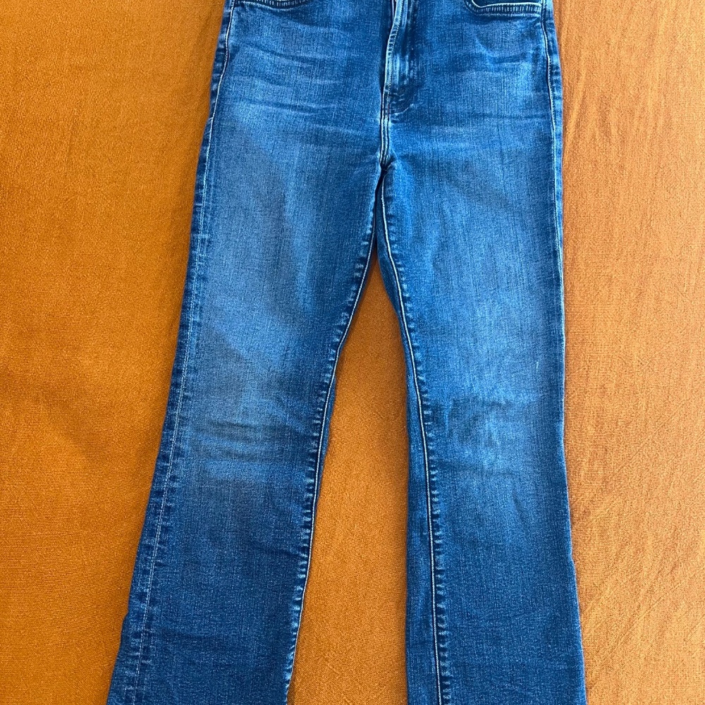 MOTHER Jeans The Hustler Ankle Color Heirloom Size 28 Flare Crop Medium Wash - Picture 2 of 8